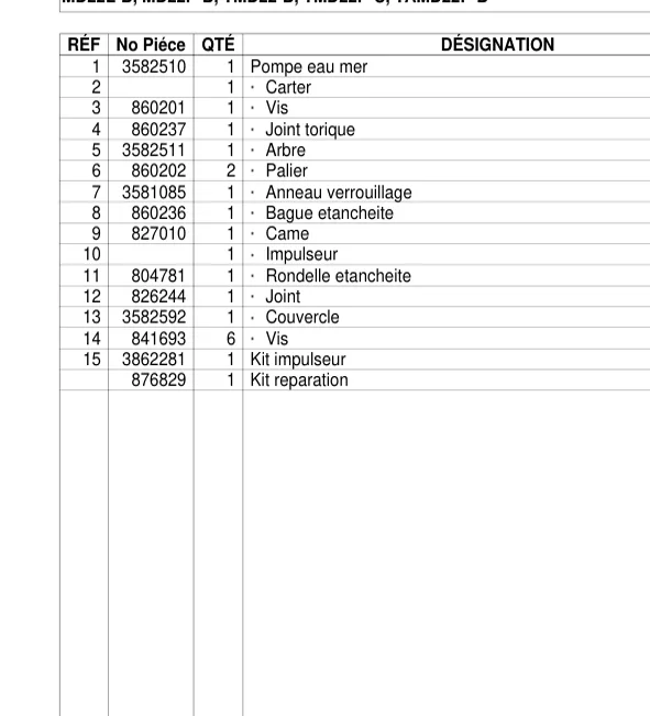 3862281 — Kit impulseur exploded diagram