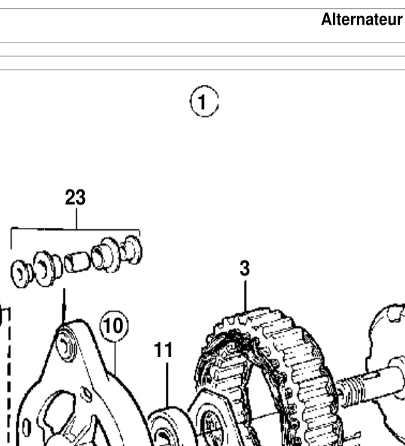 872926 — Alternator exploded diagram
