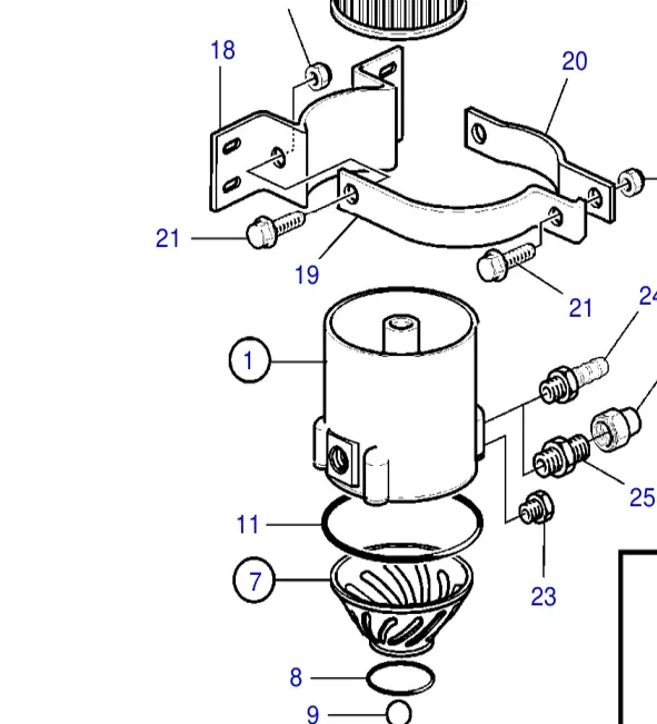 877763 — Fuel strainer exploded diagram
