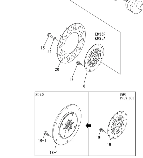 121111-21501 — BOLT, FLYWHEEL exploded diagram